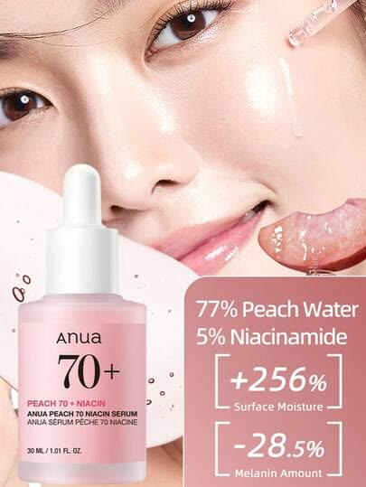 Anua Peach 70 Niacin Serum with 5% Niacinamide for Glass Skin, Brightens Skin & Minimizes Pores