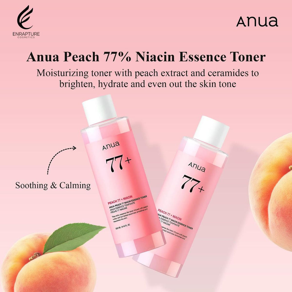 Anua Peach 77 Niacin Essence Toner with 2% Niacinamide for Healthy Glowing Skin & Even Skin Tone